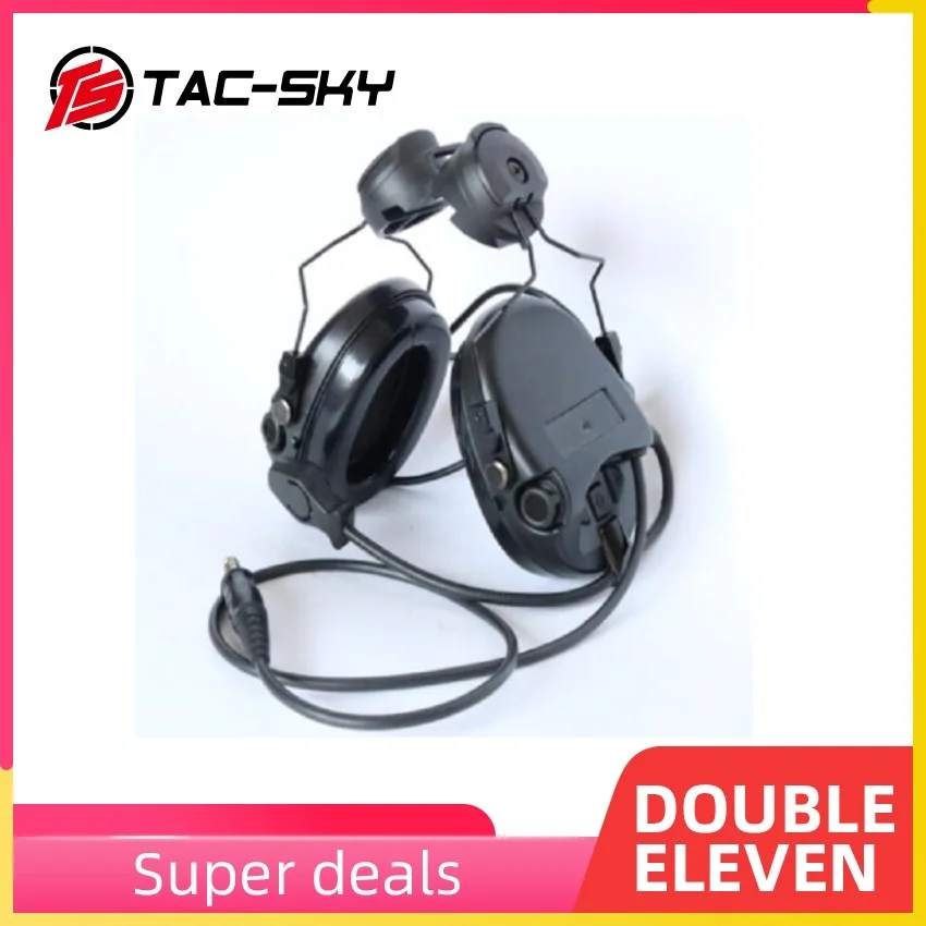 TAC-SKY SORDIN Helmet Fast Rail Bracket Silicone Earmuff Version Noise Reduction Pickup Headset-BK