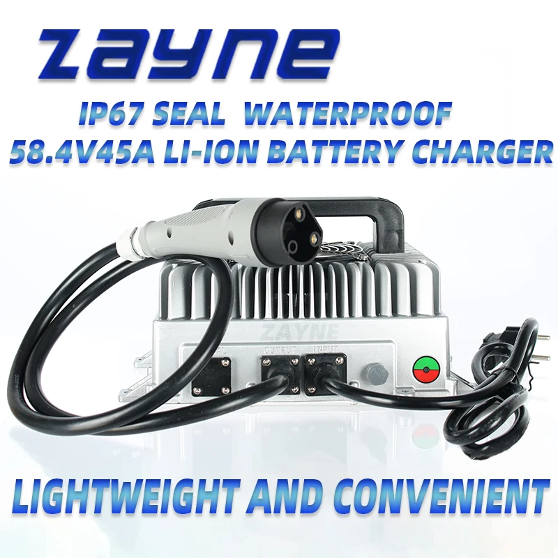 48V40A45A Waterproof Fast Charger 110V For 16S 58.4 LiFePO4 Battery Pack EZGO TXT RXV Golf Cart Electric forklift Outdoor solar