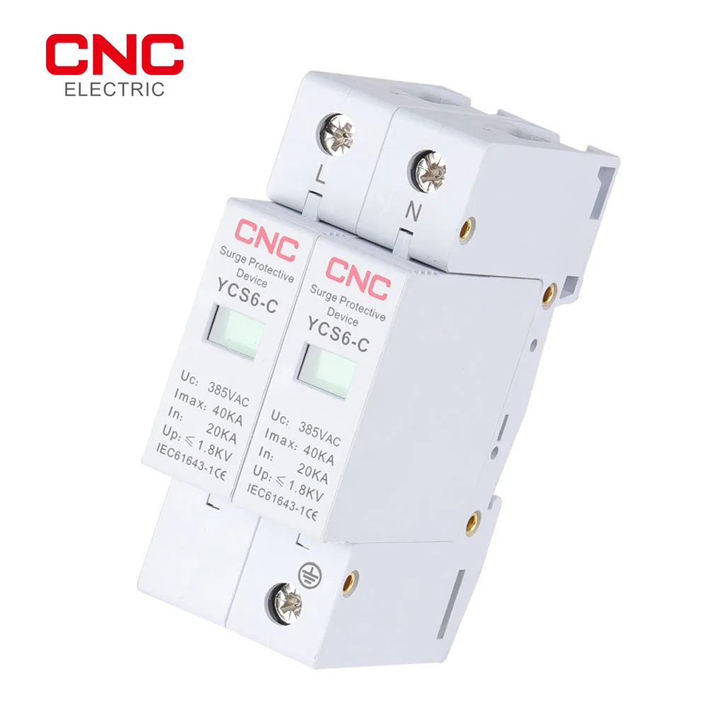 CNC YCS6-C AC SPD 2P House Surge Protector protection Protective Low-voltage Arrester Device  20KA-40KA 385V