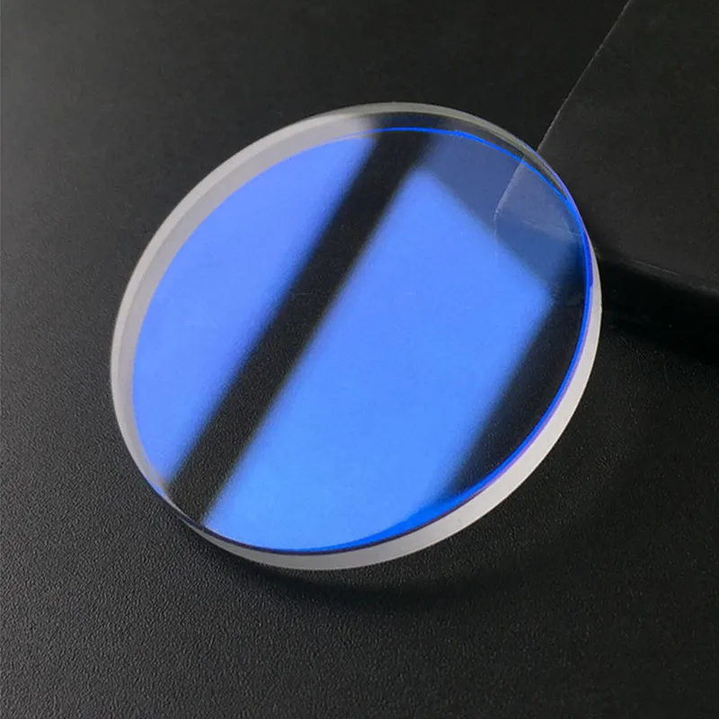 Piezas de Repuesto de cristal de reloj de zafiro plano opcional, azul/rojo/transparente, 32,7mm x 2,7mm para Casio MDV-106