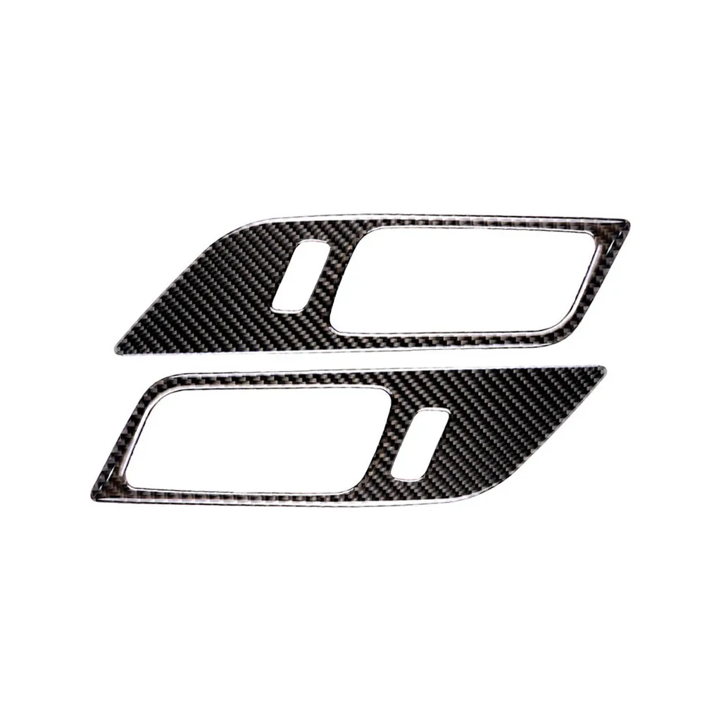 

2PCS Real Carbon Fiber Car Interior Door Handle Frame Cover Sticker Fit for Ford Mustang 2015 -2020