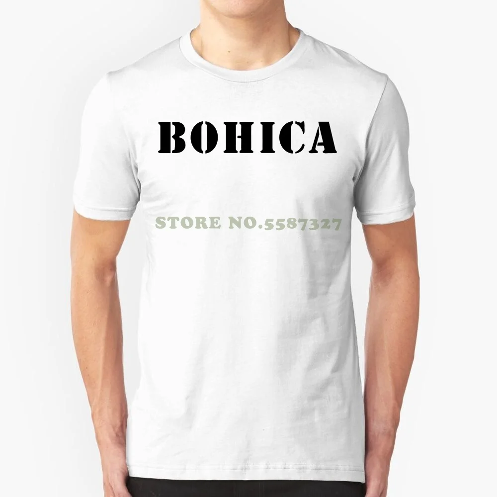 T Shirt Novelty Cool Tops Men's Short Sleeve Tshirt Men's Bohica One-Sided Imprinted T Shirt