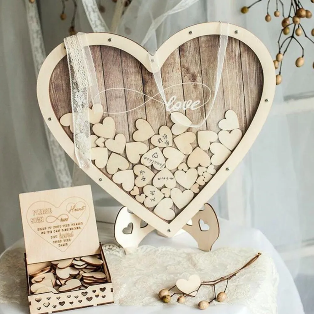 

Heart shape Wedding guest book Decoration Rustic Sweet Heart Drop box Wedding drop box 3D Guestbook wooden box PAPARTDIY design