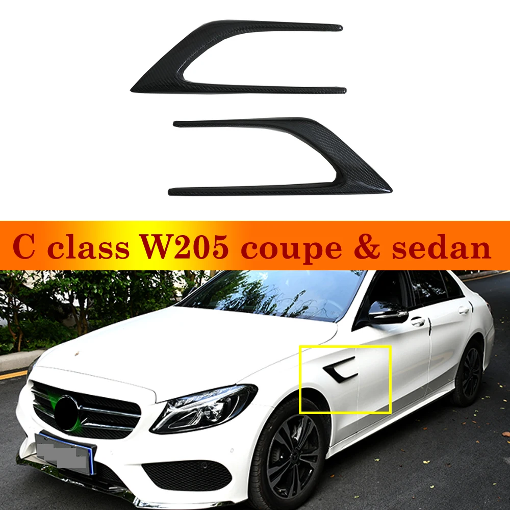 

Carbon Fiber Air Flow Fender Front Bumper Splitter For Mercedes C class W205 2- door and 4 door U shape Side Splitters Canards