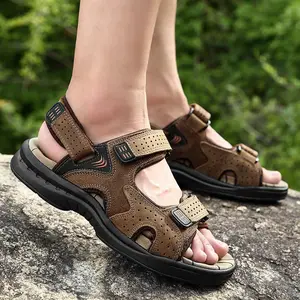 Camel Herren Ledersandalen, Raso Sandale für Männer, doppelt tragen, Strand, Freizeitschuhe, Sommer 12 Hauptverkaufskamelschuhe - №12