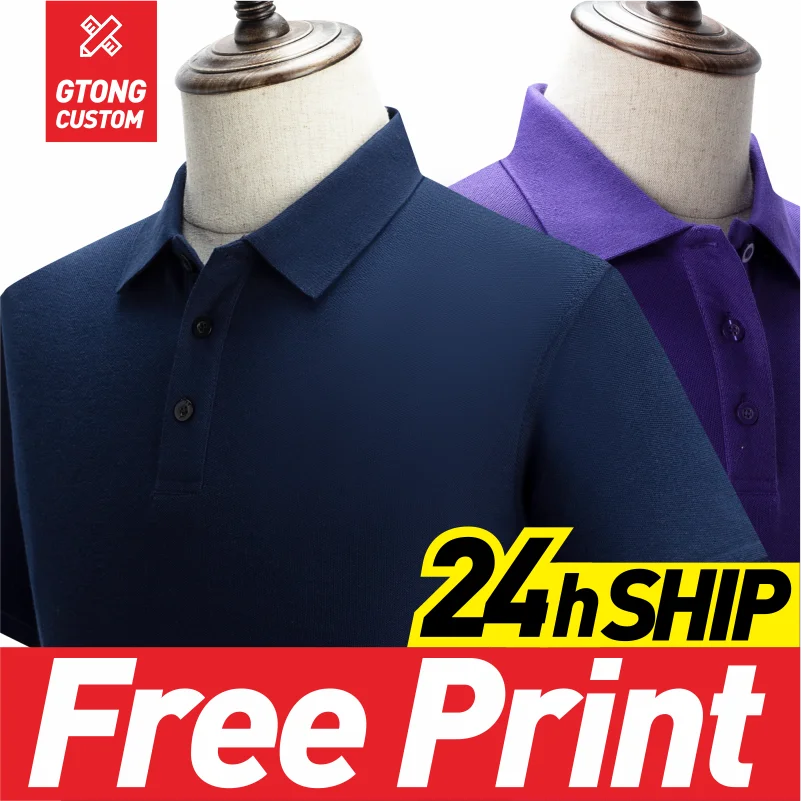 Men's Polo Shirt Comfortable Business Casual Short-sleeved Printed Design High Quality Individual Company Group Logo Custom Tops