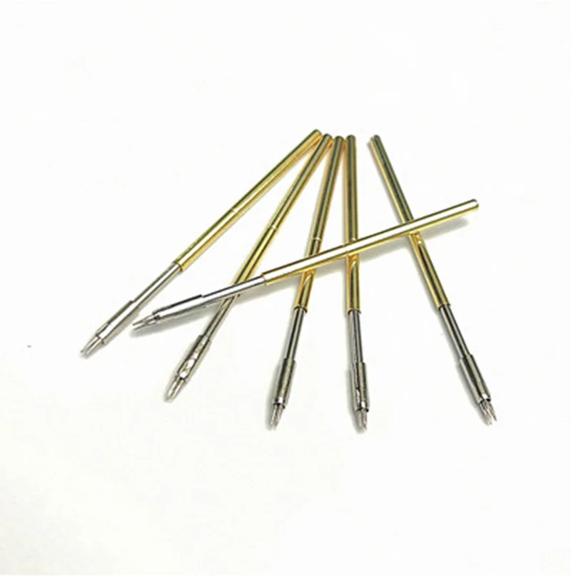 100PCS Gold Color Spring Test Probe PL75-M3 Phosphor Bronze Nickel Plated PCB Probe Diameter 1.36mm Glod T Instrument Test Tool