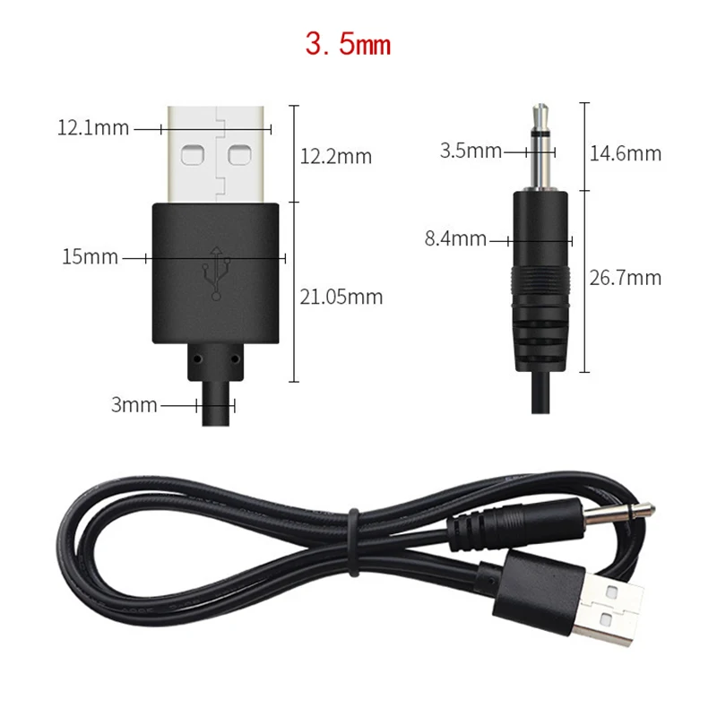 1M 3.5mm Mono Male to USB Power Cable  Jack 3.5mm 2 Pole  to USB Charging Cable