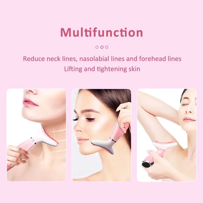 Dispositivo de belleza para cara y cuello, terapia de fotones LED, reduce la papada, herramienta para el cuidado de la piel, eliminación de arrugas, masajeador de Microcurrentmas faciales