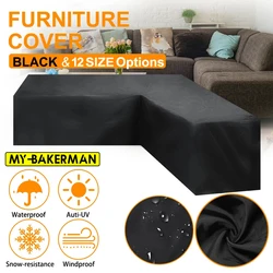 12 Size Waterproof L Shape Rattan Corner Furniture Cover Garden Patio Outdoor Sofa Protector Anti-Dust  All-Purpose Covers