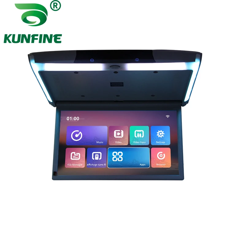 15.6 inch Display digital screen Android 9.0 Car Roof Monitor LCD Flip Down Screen Overhead Multimedia Video Ceiling Roof mount