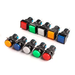 1PCS 16mm Power Push Button Switch 3 Pin 6 Pin Small Square/Round/Rectangle Self-Locking Self-Reset Start Up Switch 3A/250V