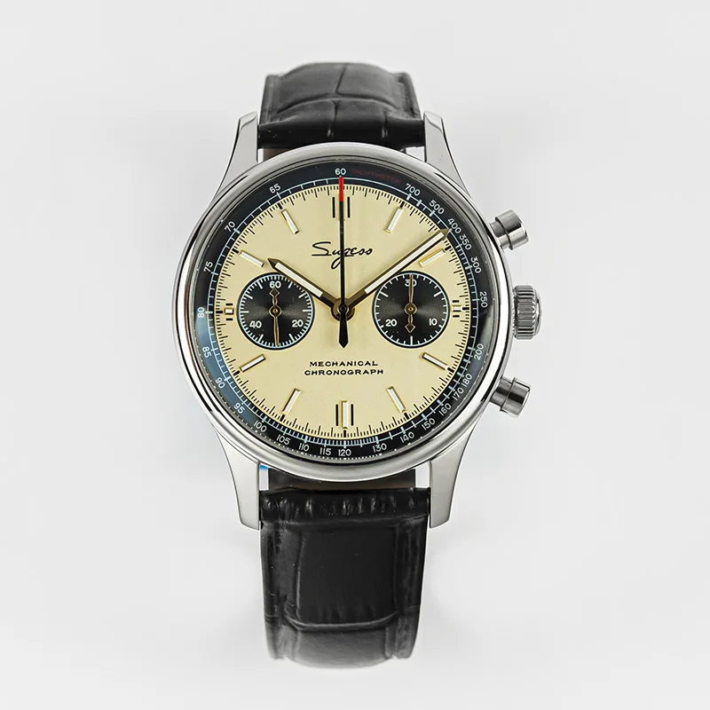 40 mm heren legerhorloge 1963 pilot mechanisch Sugess Panda polshorloge saffier luchtmacht horloges chronograaf officiële ST1901 beweging