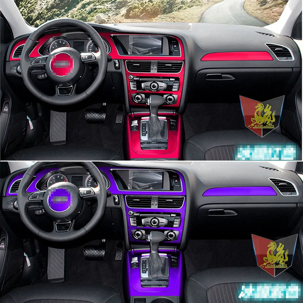 

For Audi A4 B8 2008-2016 Interior Central Control Panel Door Handle 3D/5D Carbon Fiber Stickers Decals Car styling Accessorie