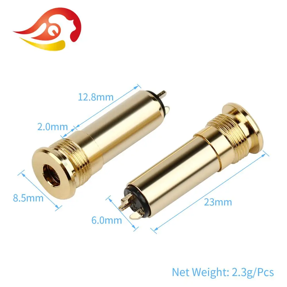 QYFANG 2.5mm 4 Pole 3 Contact Earphone Female Plug Gold Plated Copper Audio Jack Metal Adapter HiFi Headphone Wire Connector