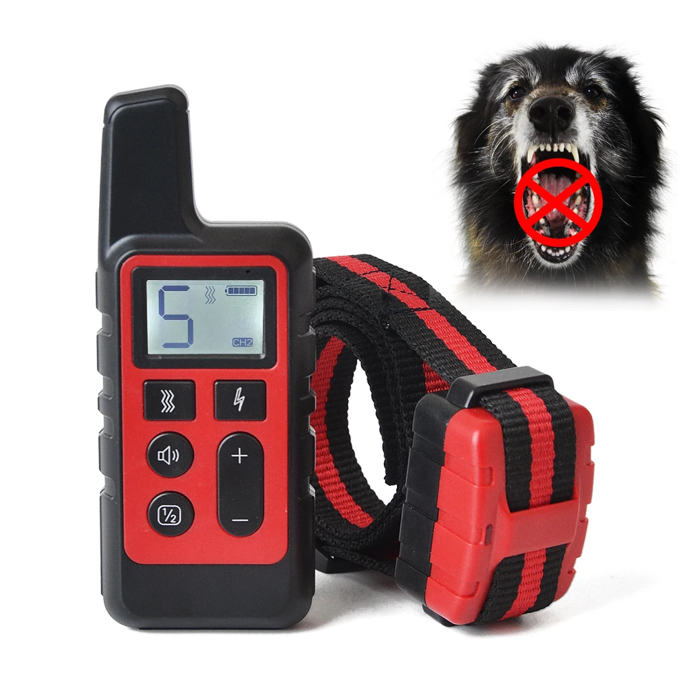 Pet Dog Training Collar Electric Shock sound Anti-Bark Remote Rainproof Rechargeable LCD for small big dogs training accessories