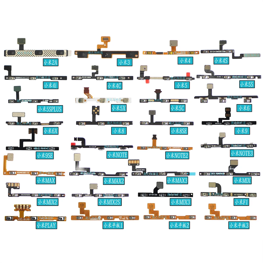 

For XiaoMi Mi A3 A1 A2 Lite 9T Pro 9 8 Redmi 6 S2 PocoPhone F1 Volume Button Side Power Switch on off Button Key Flex Cable