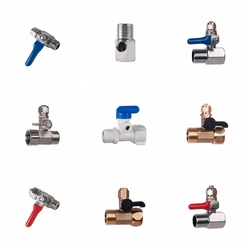 RO Water Filter Inlet Tee Type Ball Valve Metal Plastic Brass Fitting Parts Male Female Thread Quick Connector Control Switch