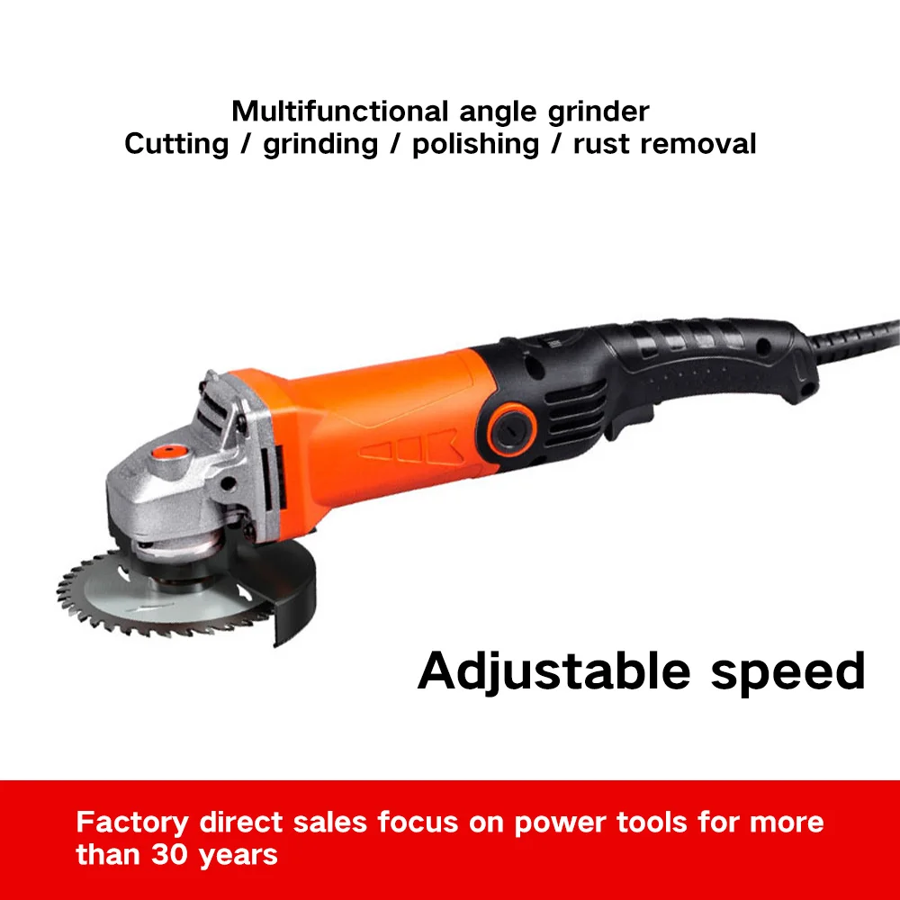 Adjustable Speed Angle Grinder Multi-function Household Polishing Hand Grinder Electric Small For Cutting Grinding and Polishing