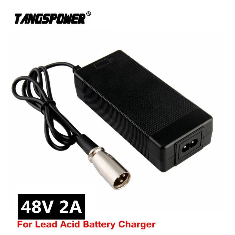 48V 2A Lead-Acid Battery Charger For 57.6V Lead Acid Battery Pack For Wheelchair Golf cart Mower Charger 3-Pin XLR Connector