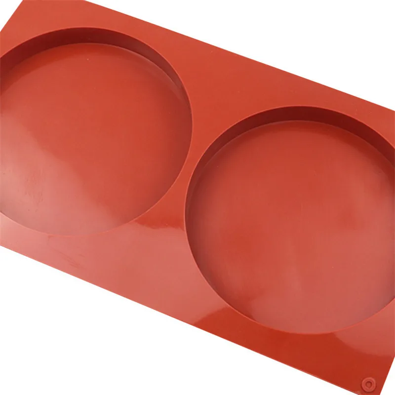 2 Cavity Flat Round Disc Silicone Mold Shallow Cylinder Cake Fondant Mould Chocolate Fondant Pan Mousse Baking Tray Tools