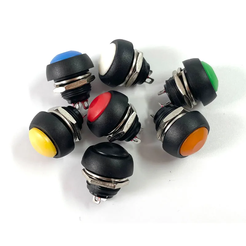 1Pcs PBS-33b 2Pin Mini Switch 12mm 12V 1A Waterproof momentary Push button Switch since the reset Non-locking