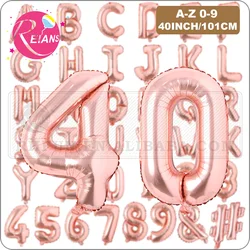 40 inch rose gold letter number figure balloon store opening birthday party decoration wedding anniversary decoration balloon