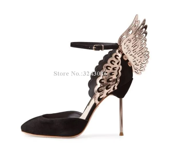 

Woman New Angel Winges Stiletto Heel Pumps Shoes Fashion Design High Heel Single Shoes Women Popular Party High Heels Dropship