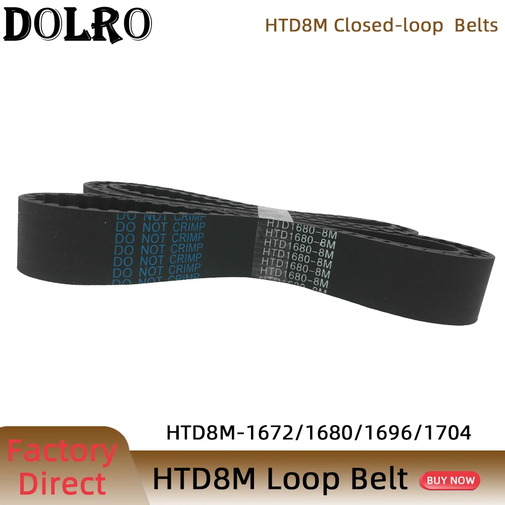 

HTD 8M synchronous belt C=1672/1680/1596/1704 width 15/20/25/30/40/50mm Teeth 209 210 212 213 HTD8M Timing Belt 1672-8M 1680-8M