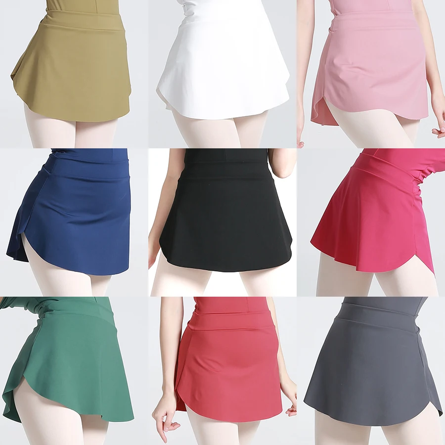 Sexy Ballet Skirt Women Ballerina Bullet Point Skirt Pull on Elastic Waist Adult Ballet Dress Side Split Ballet Wear Woman