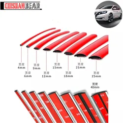 3M /5M DIY Auto Stoßstange Selbst-adhesive red Dekorative Streifen Verdickt PVC Material Zu Verhindern Körper kratzer Schmücken Auto Zubehör