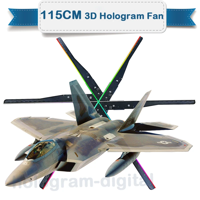 

85 см 3D голограмма проектор светильник рекламы Дисплей светодиодный вентилятор голографической визуализации лампа 3D дистанционного голограмма плеер