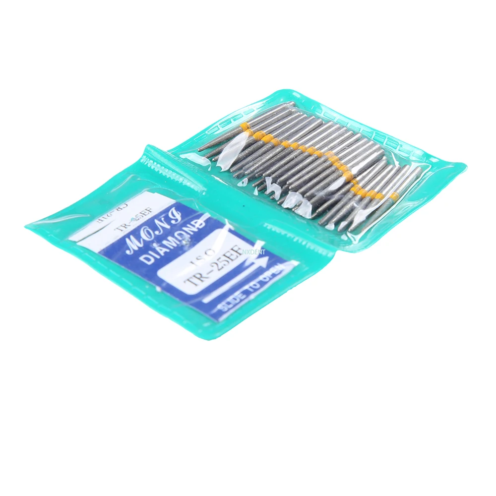 50pcs/pack durable 1.6mm Dental Diamond Burs FG High Speed Burs TR series Dental Drills for Polishing Smoothing tool