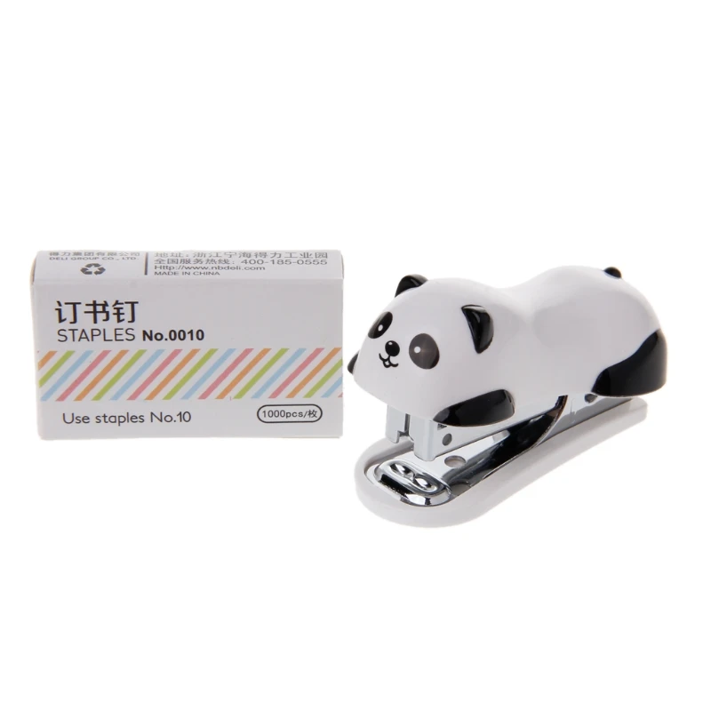 Mini Panda Stapler Set Paper Binder Within 1000pcs Staples Office School Supply