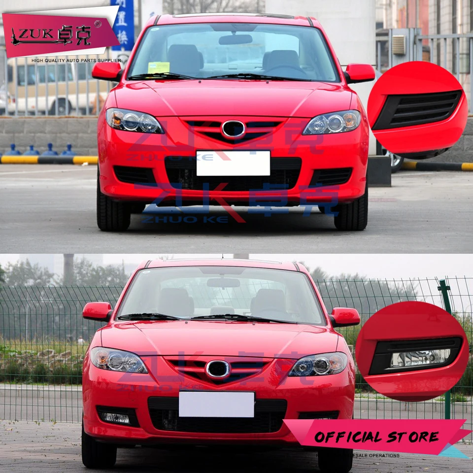 ZUK Car Front Bumper Fog Light Reflector Lamp For Mazda 3 M3 2007 2008 2009 Daytime Running Driving Foglight Foglamp Assembly