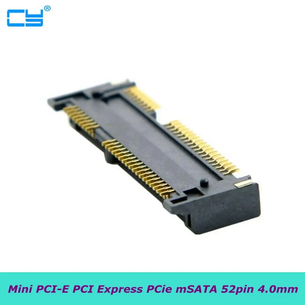 Mini PCI-E PCI Express PCie mSATA 52pin 4.0mm Height Socket Female Socket Connector Adapter Onboard SMT for SSD Best Price