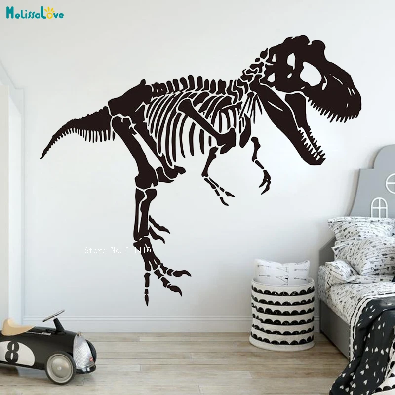 Large Skeleton Tyrannosaurus Decals Animal Dino Dinosaur Vinyl Wall Sticker For Kids Room Bedroom Decor Vinyl YT2923