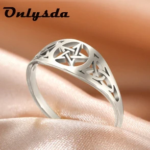 Stainless Steel Couple Rings Silver Color Supernatural Star Women's Men's Ring Engagement Wedding Gift Fashion Jewelry