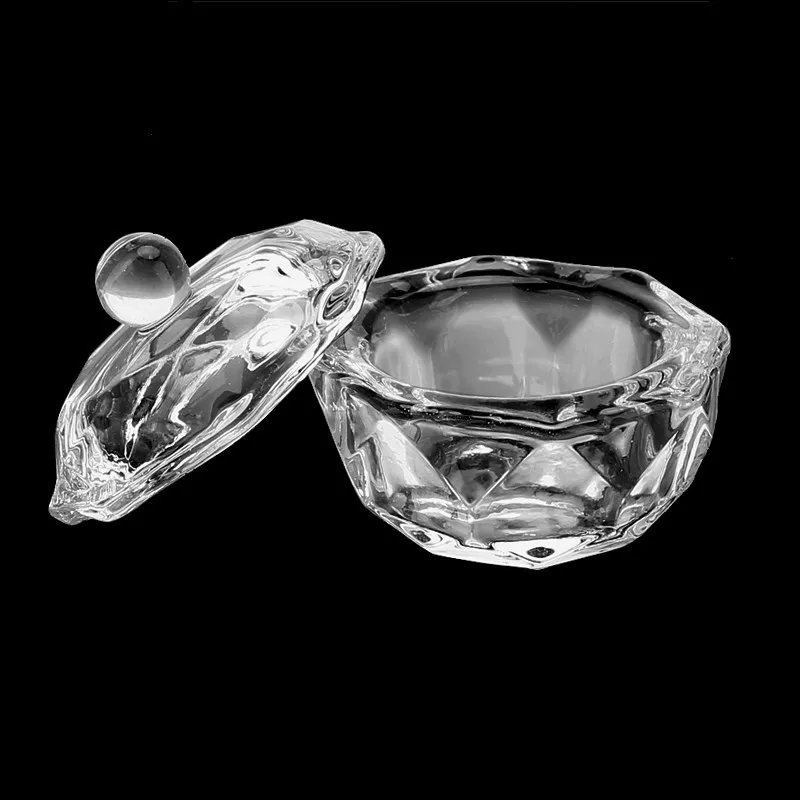 1Pcs Kristall Glas Acryl Pulver Flüssigkeit Nagel Tasse Dappen Dish Deckel Schüssel Tasse Halter Ausrüstung Nail art Werkzeuge – Detail 6