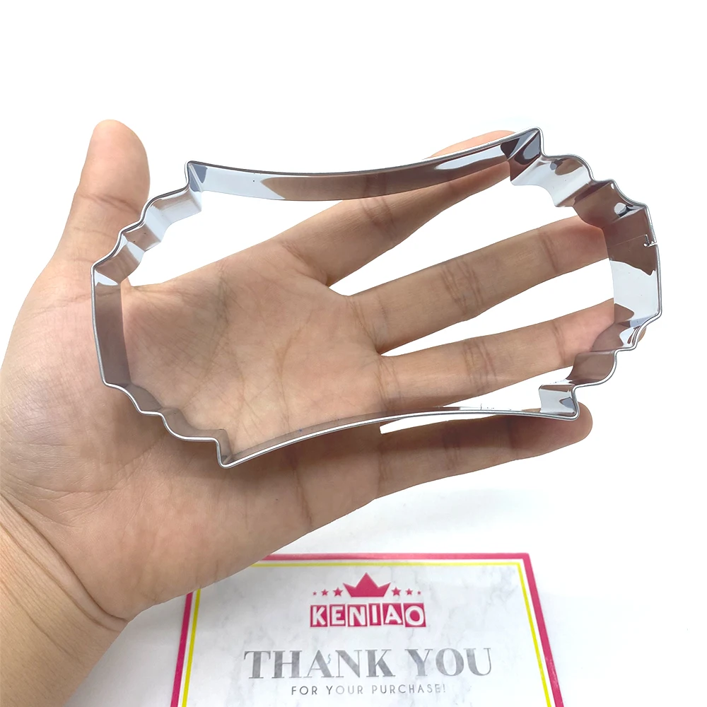 KENIAO Plaque Cookie Cutter - 6.9 x 13 CM - Frame Biscuit / Fondant / Bread / Pancake Molds - Stainless Steel