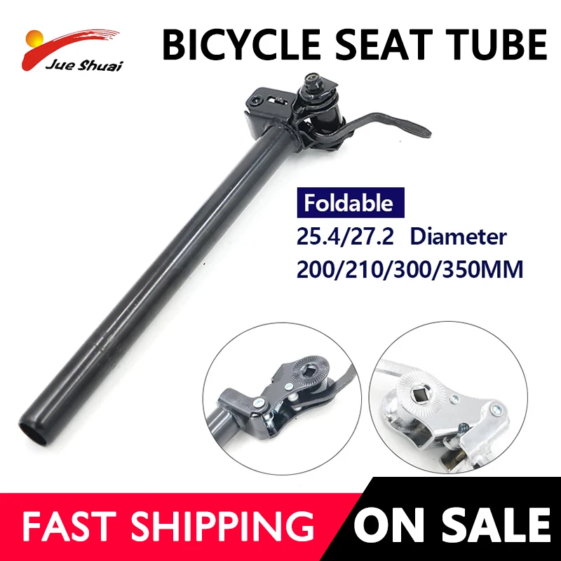 Electric Bike Reversible Seatpost Silver Black 27.2/25.4 diameter 200-350mm Adjustable Aluminum alloy MTB Road Bike Bicycle Seat