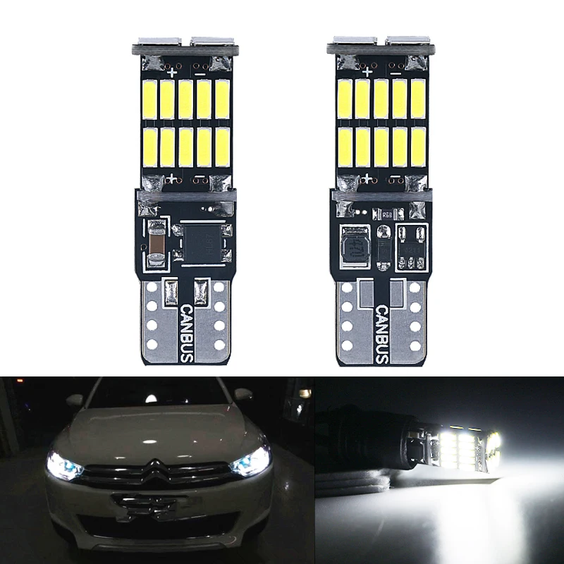 2X Aluminium T10 Car Led 26 4014SMD W5W 194 6000K Pure White Color Light Side Marker Bulbs For Auto Interior Reading Lamp 12V DC image 5