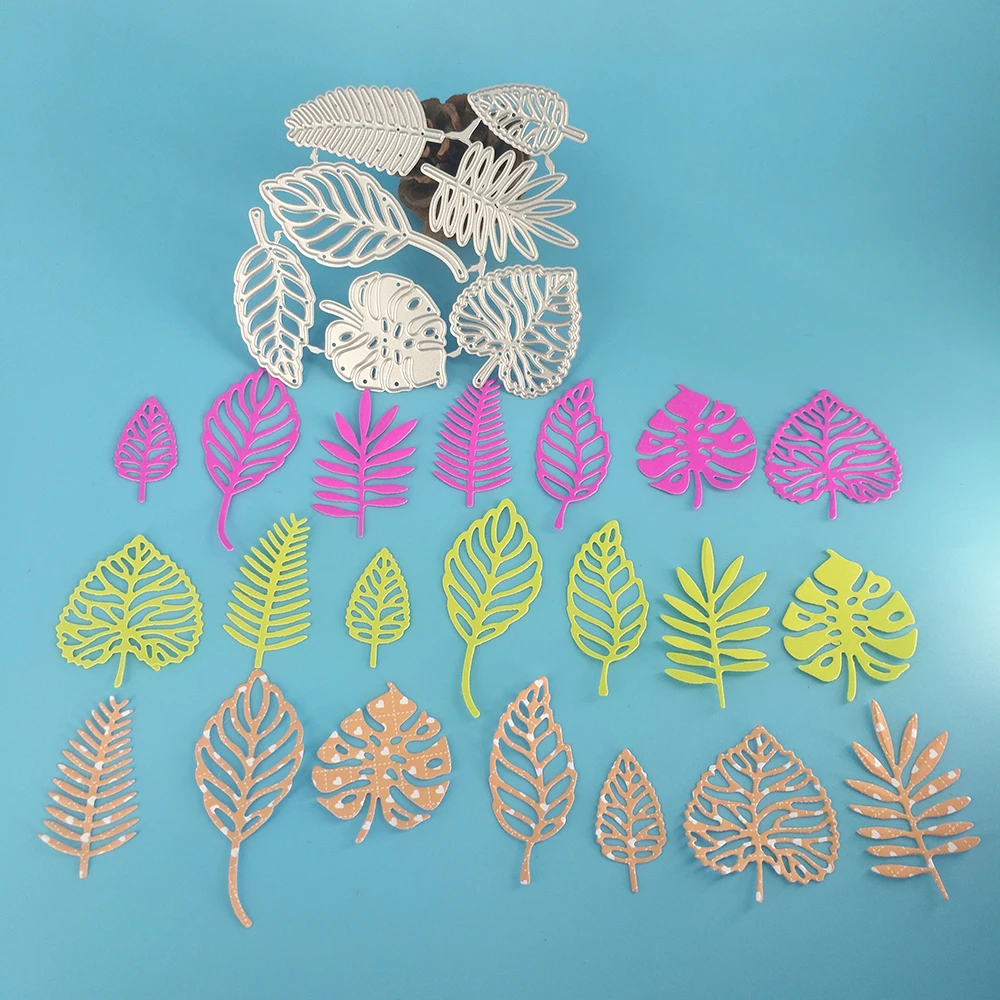 7 pieces of beautiful leaf metal cutting mold DIY scrapbook decoration embossing DIY photo album, paper card decoration