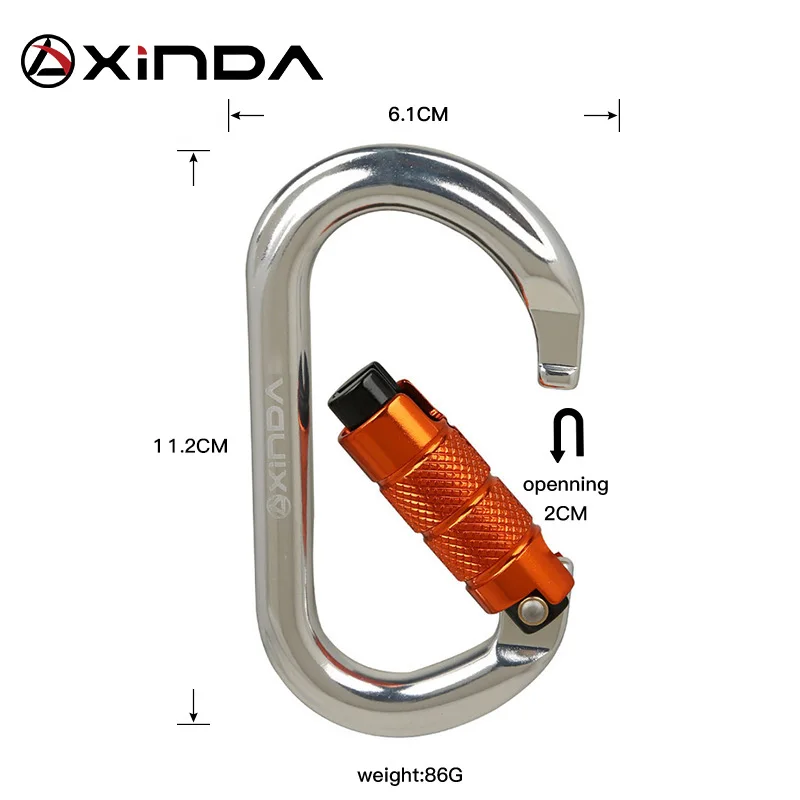 XINDA O-type lock buckle Automatic Safety Master Carabiner Multicolor 5500lbs Crossing hook Climbing Rock Mountaineer Equipment