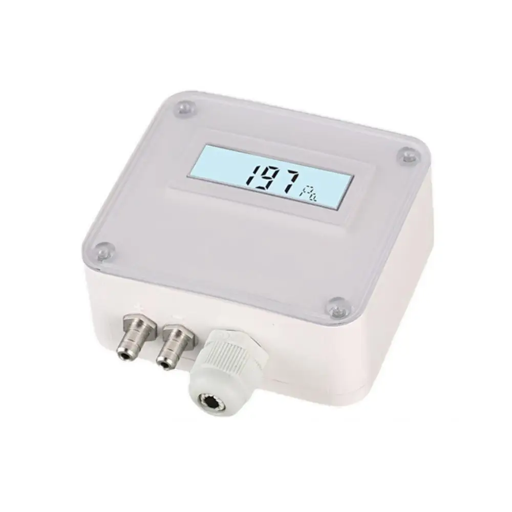 FANDESENSOR Digital Differential Pressure Sensor LCD Display Output 4-20mA/0-10V HVAC Piping Monitor