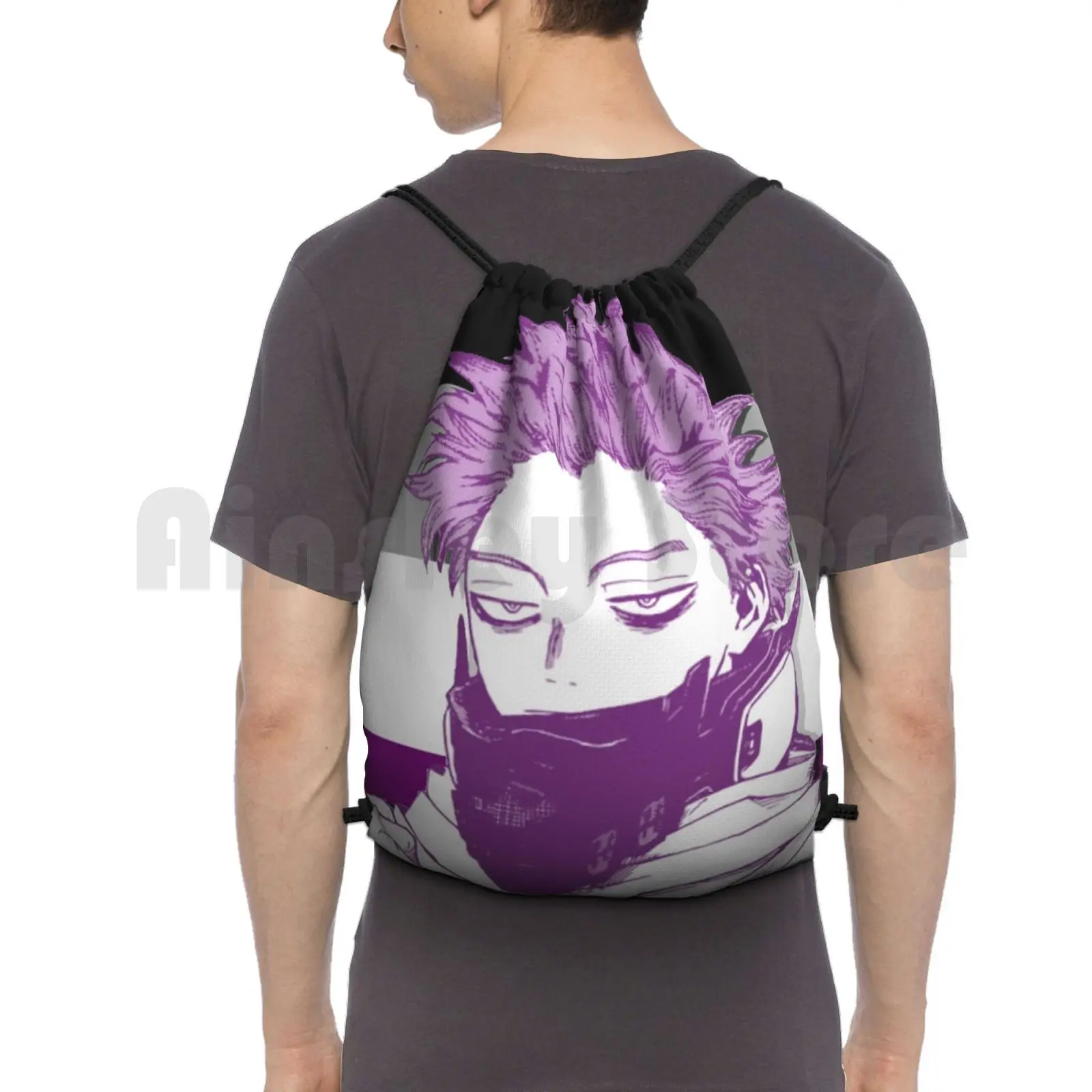 

Shinso Hitoshi Asexual Pride Backpack Drawstring Bag Riding Climbing Gym Bag Shinsou Hitoshi Shinsou Hitoshi Anime Boku No