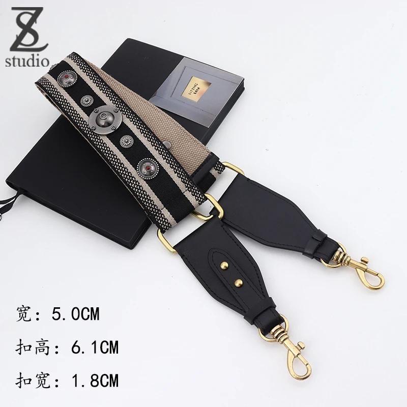 Luxury Canvas Cotton Saddle Shoulder Bag Straps Width 5cm For Old Flower Bag Strap Length 105CM