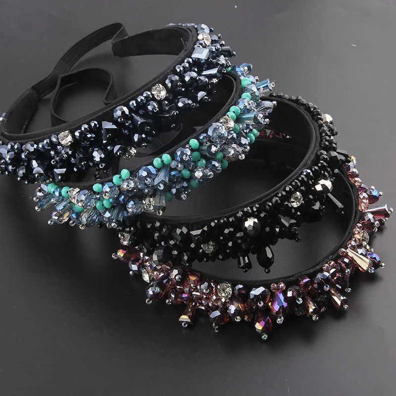 New Arrival Fashion Baroque Crystal Particles Headband Women Catwalk Gift Hair Accessories 894