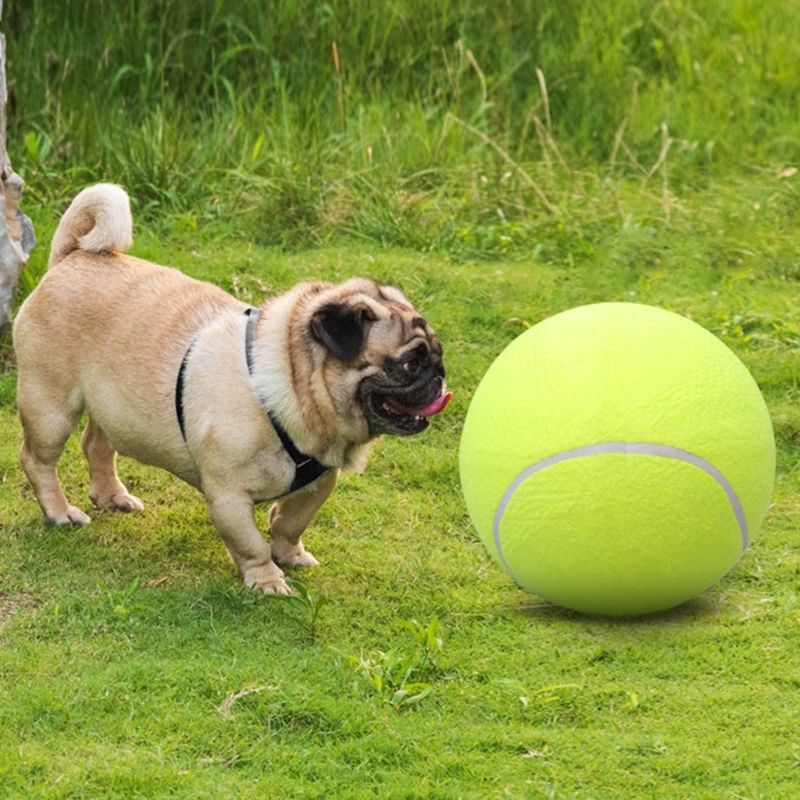 20.5cm Pet Dog Toy Tennis Ball Pet Training Toys Inflatable Oversize Giant Rubber Tennis Chew Balls for Large Pet Puppies Fun