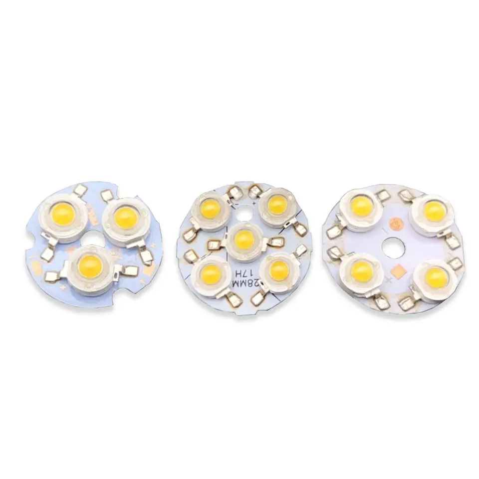 10pcs 3W 4W 5W LED piastra in alluminio con perline lampada 23mm 28mm tondo PCB sorgente luminosa piastra torcia scheda luminosa